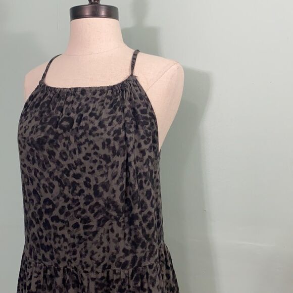 Old Navy Cheetah Grey Halter Tiered Maxi Dress - Picture 3 of 6